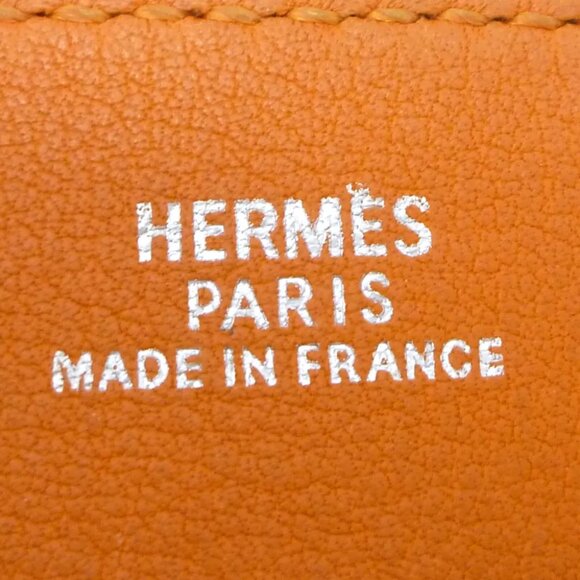 Auth HERMES Artemis Touareg Bracelet Bangle E in Square Orange Leather - Picture 6 of 12